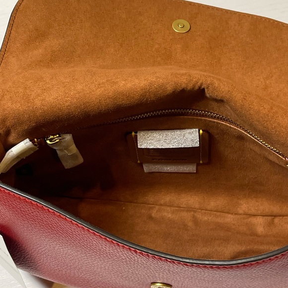 Coach Legacy Ruby Red Shoulder Bag with Brass Hardware - Picture 12 of 15
